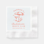 Retro Modern Bachelorette Orange Paper Napkins Serviette (Vorderseite)