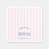 Retro Modern Bachelorette Pink Paper Napkins Serviette (Vorderseite)