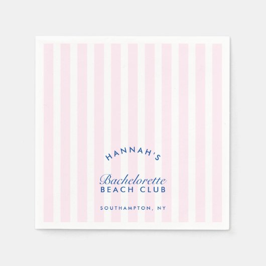Retro Modern Bachelorette Pink Paper Napkins Serviette (Vorderseite)
