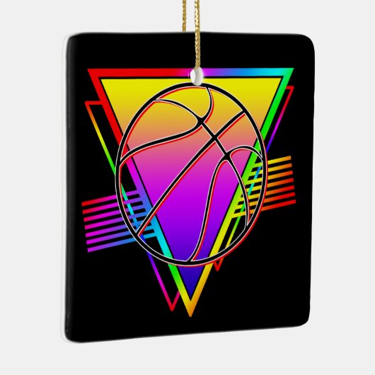 Retro Modern Basketball Ball Keramikornament (Rechts)