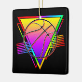 Retro Modern Basketball Ball Keramikornament (Links)