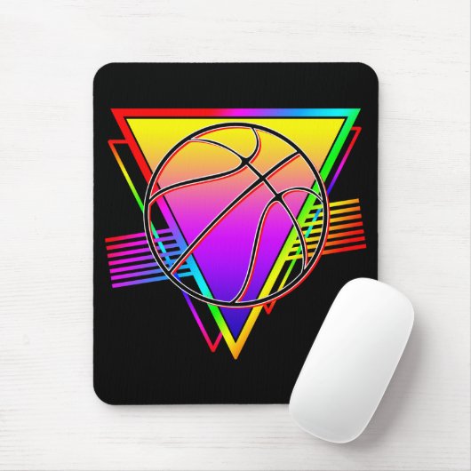 Retro Modern Basketball Ball Mousepad (Mit Mouse)