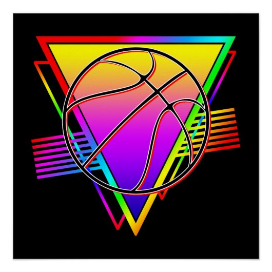 Retro Modern Basketball Ball Poster (Vorderseite)