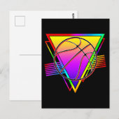 Retro Modern Basketball Ball Postkarte (Vorne/Hinten)