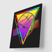 Retro Modern Basketball Ball Quadratische Wanduhr (Winkel)