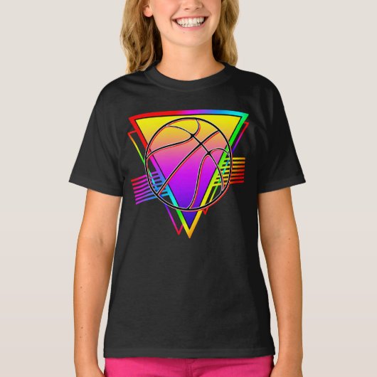 Retro Modern Basketball Ball T-Shirt (Vorderseite)