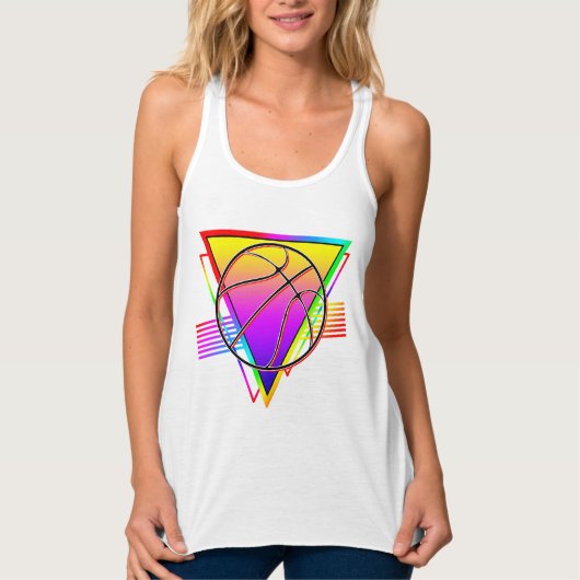 Retro Modern Basketball Ball Tank Top (Vorderseite)
