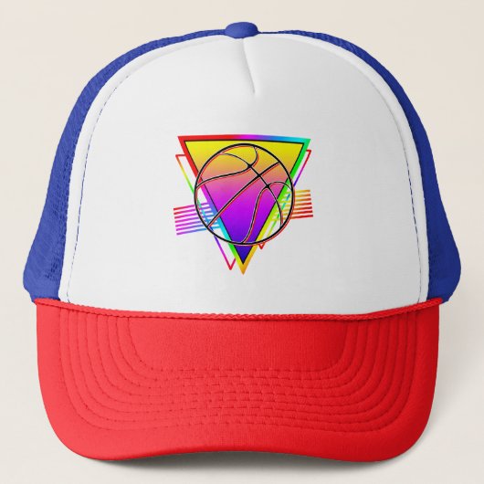 Retro Modern Basketball Ball Truckerkappe (Vorderseite)