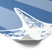 Retro modern beach striped wedding welcome sign poster (Ecke)