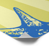 Retro modern beach striped wedding welcome sign poster (Ecke)