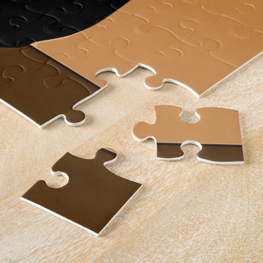 Retro Modern Black and White Cat and Kitten Puzzle (Seite)