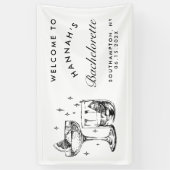 Retro Modern Black Cocktail Bachelorette Banner (Vertikal)