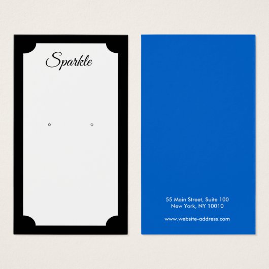 Retro Modern Black Earring Display Card (Vorne & Hinten)