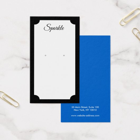 Retro Modern Black Earring Display Card (Büro)