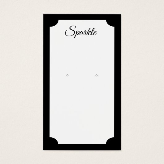 Retro Modern Black Earring Display Card (Vorderseite)