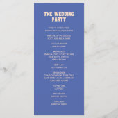 Retro Modern Blue & Beige Wedding Ceremony Programm (Rückseite)