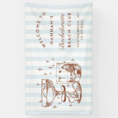 Retro Modern Blue & Brown Bachelorette Weekend Banner (Vertikal)