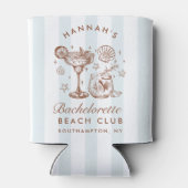 Retro Modern Blue & Brown Bachelorette Weekend Dosenkühler (Rückseite)