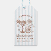 Retro Modern Blue & Brown Bachelorette Weekend Geschenkanhänger (Vorderseite)
