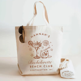 Retro Modern Blue & Brown Bachelorette Weekend Tragetasche