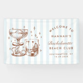 Retro-Modern Blue & Brown Junggesellinnen-Wochenen Banner (Horizontal)