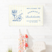 Retro Modern Blue Cocktail Bachelorette Banner (Insitu)
