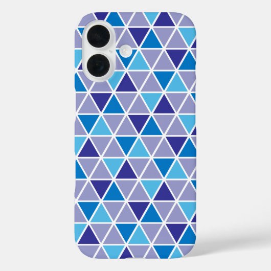 Retro Modern Blue Triangle Geometrisches Muster Case-Mate iPhone Hülle (Rückseite)