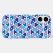 Retro Modern Blue Triangle Geometrisches Muster Case-Mate iPhone Hülle (Rückseite (Horizontal))