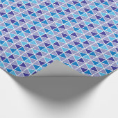 Retro Modern Blue Triangle Geometrisches Muster Geschenkpapier (Ecke)