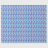 Retro Modern Blue Triangle Geometrisches Muster Geschenkpapier (Flach)