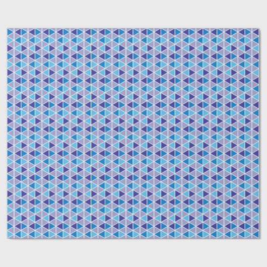 Retro Modern Blue Triangle Geometrisches Muster Geschenkpapier (Flach)