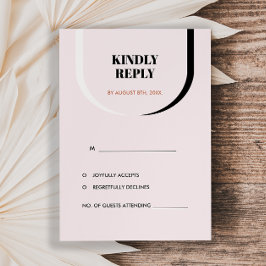 Retro Modern Blush Terracotta Schwarz/Weiß UAWG RSVP Karte