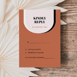 Retro Modern Blush Terracotta Schwarz/Weiß UAWG RSVP Karte