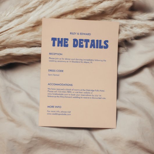 Retro Modern Bold Typografy Wedding Details Begleitkarte