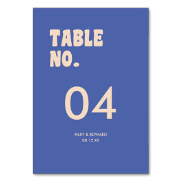 Retro Modern Bold Typography Dark Blue Wedding Tischnummer