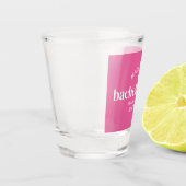Retro Modern Bright Pink Girly Bachelorette Schnapsglas (Links)