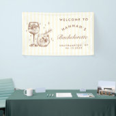 Retro Modern Brown Cocktail Bachelorette Banner (Messeveranstaltung)