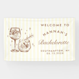 Retro Modern Brown Cocktail Bachelorette Banner