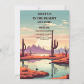 Retro Modern Cactus Wedding Einladung (Vorderseite)