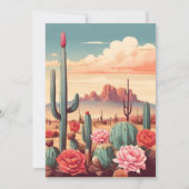 Retro Modern Cactus Wedding Einladung (Rückseite)