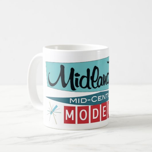 Retro Modern Celebration Tasse - Hell White 11 oz (Vorderseite Links)
