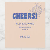 Retro Modern 'Cheers'! Sortenweinetikett Weinetikett (Einzelnes Label)