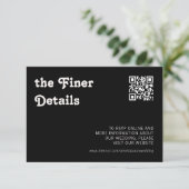 Retro Modern Chic Black Schachbrett Finder Details Begleitkarte (Stehend Vorderseite)