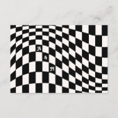 Retro Modern Chic Black Schachbrett Finder Details Begleitkarte (Rückseite)