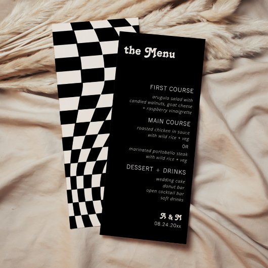 Retro Modern Chic Schachbrett Menu