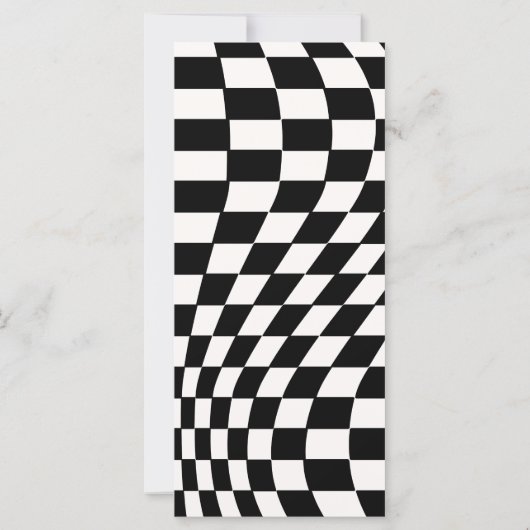 Retro Modern Chic Schachbrett Menu (Rückseite)