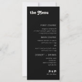 Retro Modern Chic Schachbrett Menu (Vorderseite)