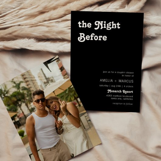 Retro Modern Chic Terracotta Couple Dusche Einladung