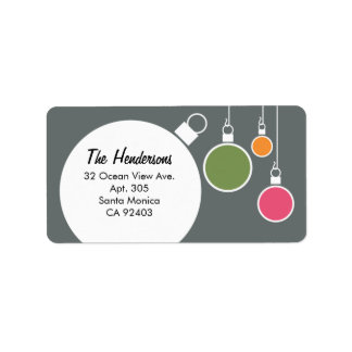 Retro Modern Christmas Return Address Label Adressaufkleber