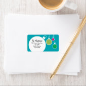 Retro Modern Christmas Return Address Label Adressaufkleber (Insitu)